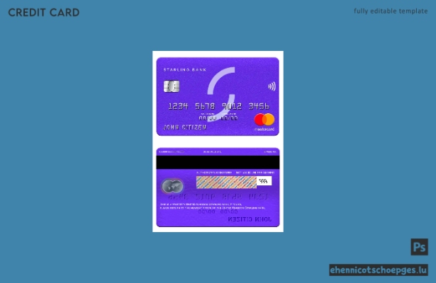 Starling Bank Mastercard Beispielvorschau (Vereinigtes Königreich)